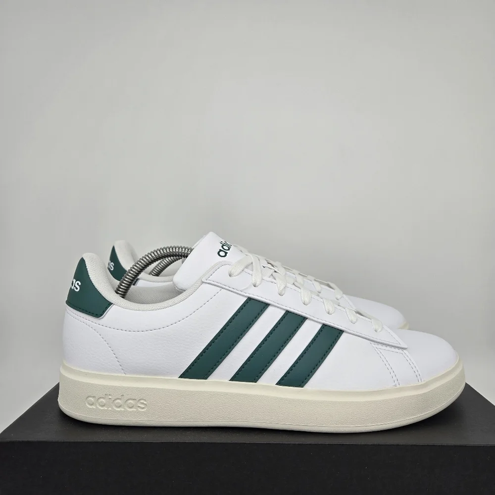 Adidas Men's Grand Court 2.0 'Cloud White Collegiate Green' Shoes JR2224 Size 11